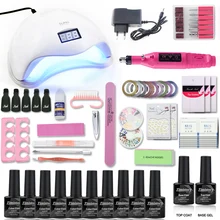 Набор для маникюра 48/36 Вт УФ светодиодная лампа для сушки ногтей набор для всех Гель-лак для ногтей комплект 10 мл 10 цветной Гель-лак для ногтей комплект 1Top 1 Базовое покрытие