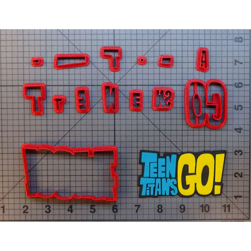 

Teen Titans go Cookie Cutter Custom Made 3D Printed Fondant Cupcake Tools Cutter Cookie Molds Daily Series Cake Decoration Tools