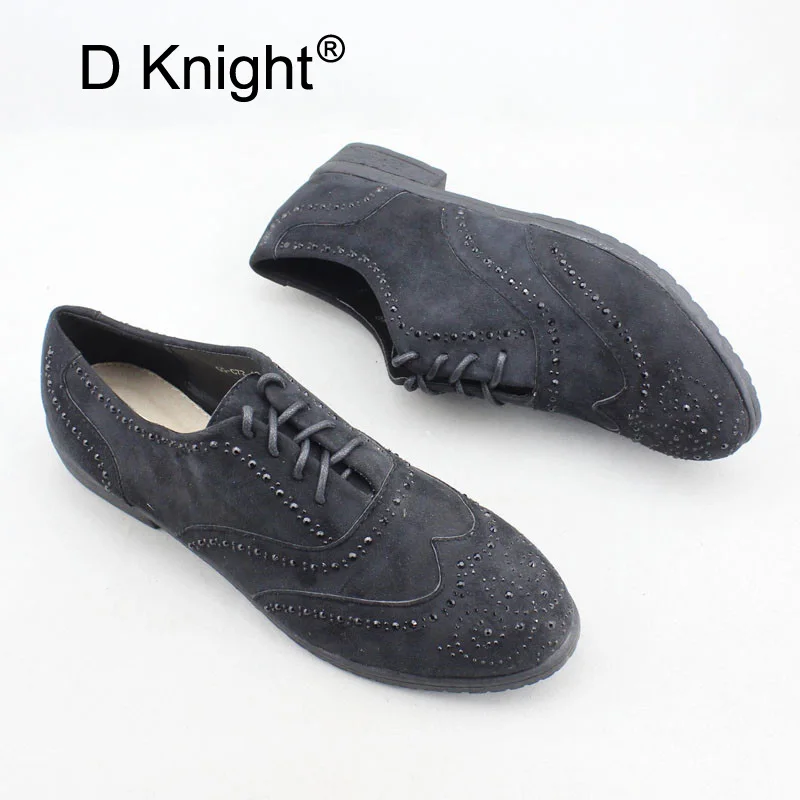 2018 Fashion Woman Spring Autumn Flat Oxford Shoes British Style Vintage Shoes Women Black Casual Retro Brogues Large Size 35-41 (11)