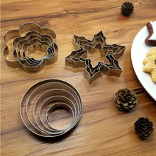 Goldbaking в форме снежинки для печенья резаки круглый цветок печенье плесень из нержавеющей стали помадка резак набор