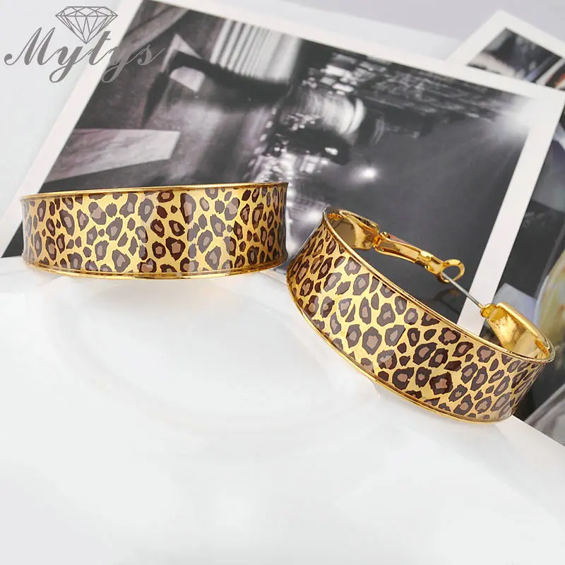 Mytys модные желтые золотые леопардовые круглые серьги-кольца для женщин, женские сексуальные ювелирные изделия, подарок CE48