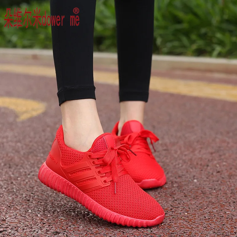 font b Women b font Air Mesh Casual Shoes Fashion PU Leather Solid Flat Comfortable