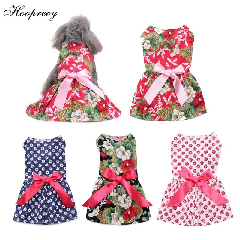 2018 Summer Pet Dog Dress High Quality Polyester Clothes White Dotted Princess Cute | Дом и сад
