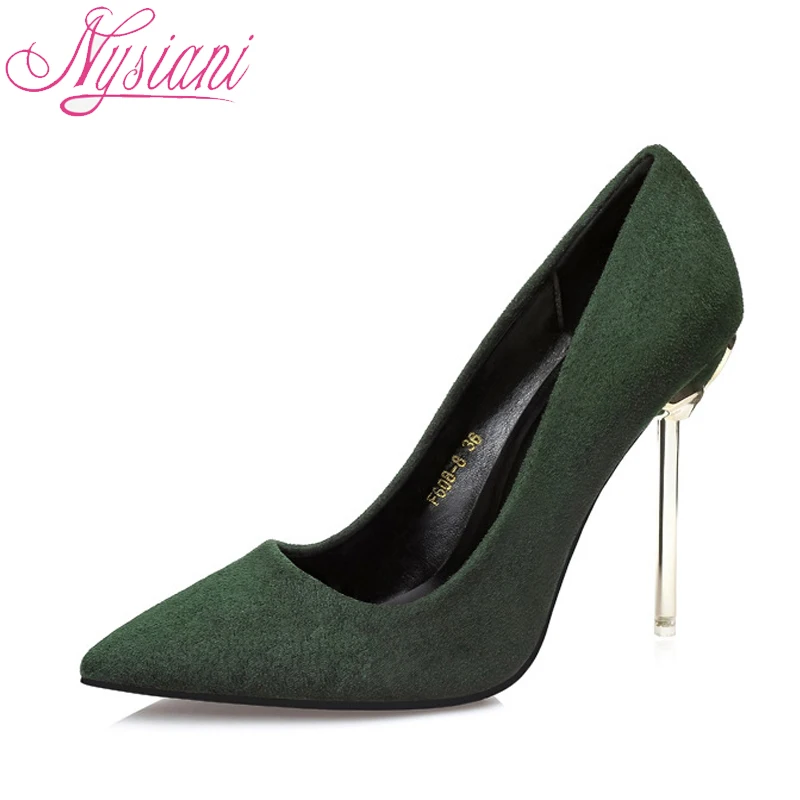 Pointu Haute Hauts Pompes Chaussures 2018 Sexy Ultra Designer Nysiani Robe pink on Bout Parti red green gray Talons khaki Slip Marque Black Femmes nN80XZOwPk