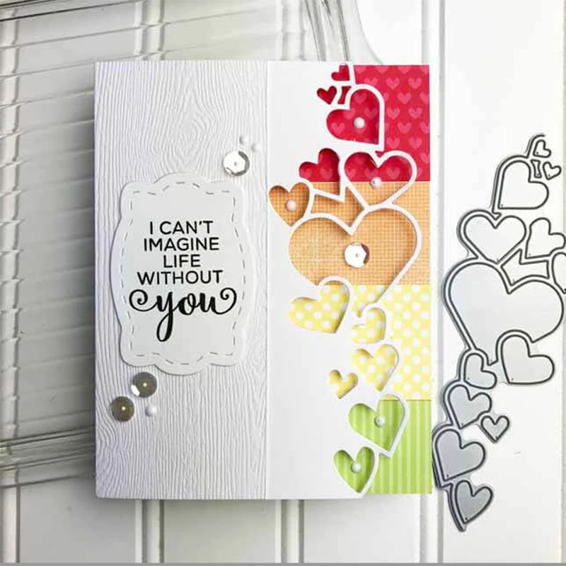 

Love Heart Borders Shape Metal Cutting Dies Stencil Scrapbook Album Embossing For Gift Card Making Handcraft 2019 New