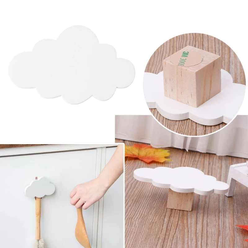 Милые крючки в форме облаков деревянная вешалка настенная декоративная детская спальня Подвеска