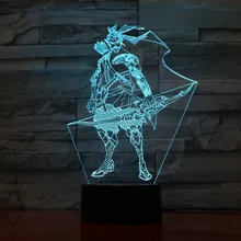 Blizzard games Bowmasters 3D лампа удивительная Оптическая иллюзия акриловая панель USB кабель 7 цветов сменная сенсорная Базовая лампа 3D-1127