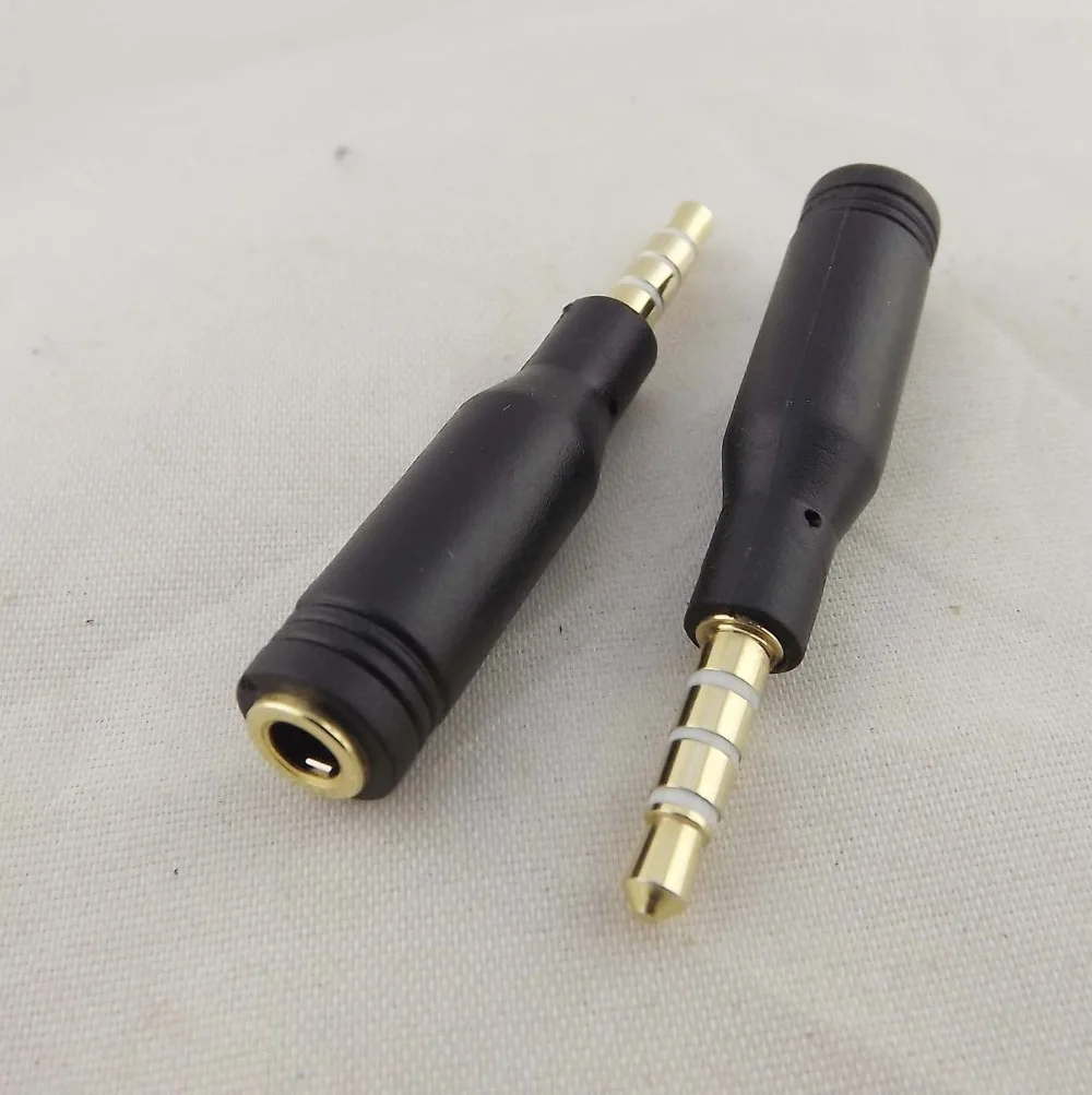 

3pcs 3.5mm 4 Pole Male To Female Audio AUX Headset Adapter Connector iPhone/Samsung