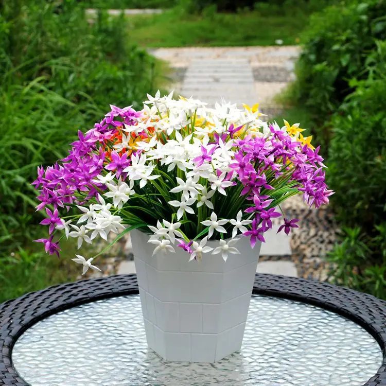 Five disc simulation flower Lucky grass The pentagon pin-points of greenery Home decoration to the hotel guest room | Дом и сад