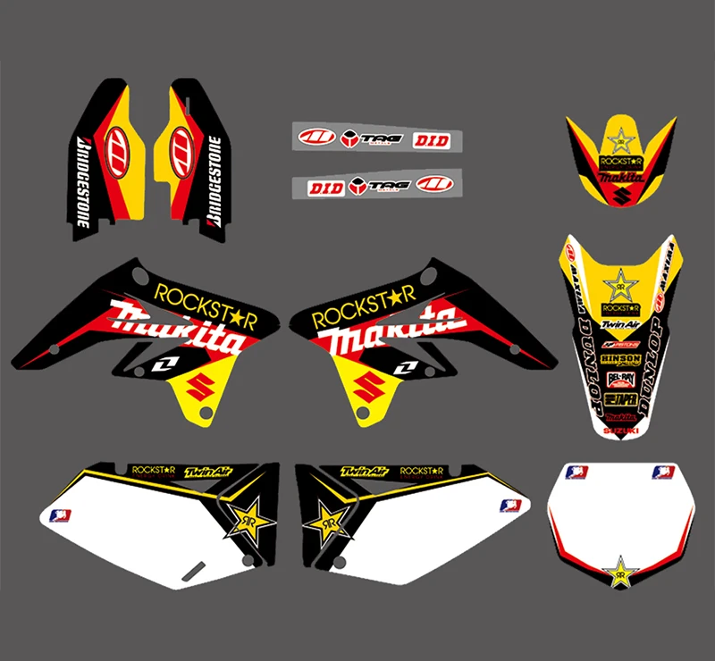 

Motobike Motorcycle RMZ250 RMZ 250 Decals Graphics Sticker Kit For SUZUKI RM250Z RMZ250 2007 2008 2009 2010 2011 2012