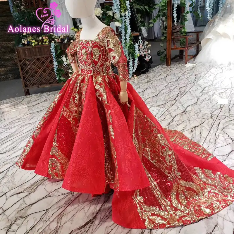 burgundy and gold flower girl dresses