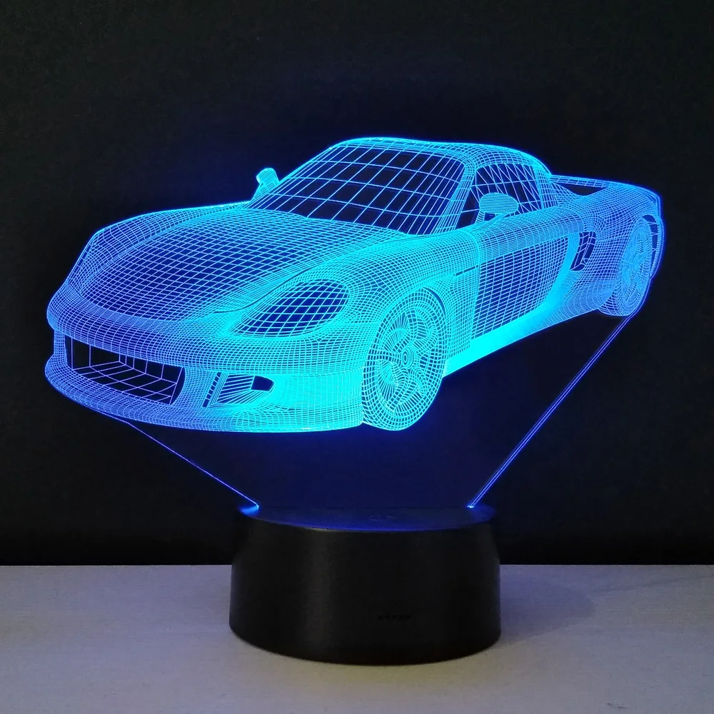 Novelty led light Car 3D Visual Night Light 7 Colors Changeable Desk