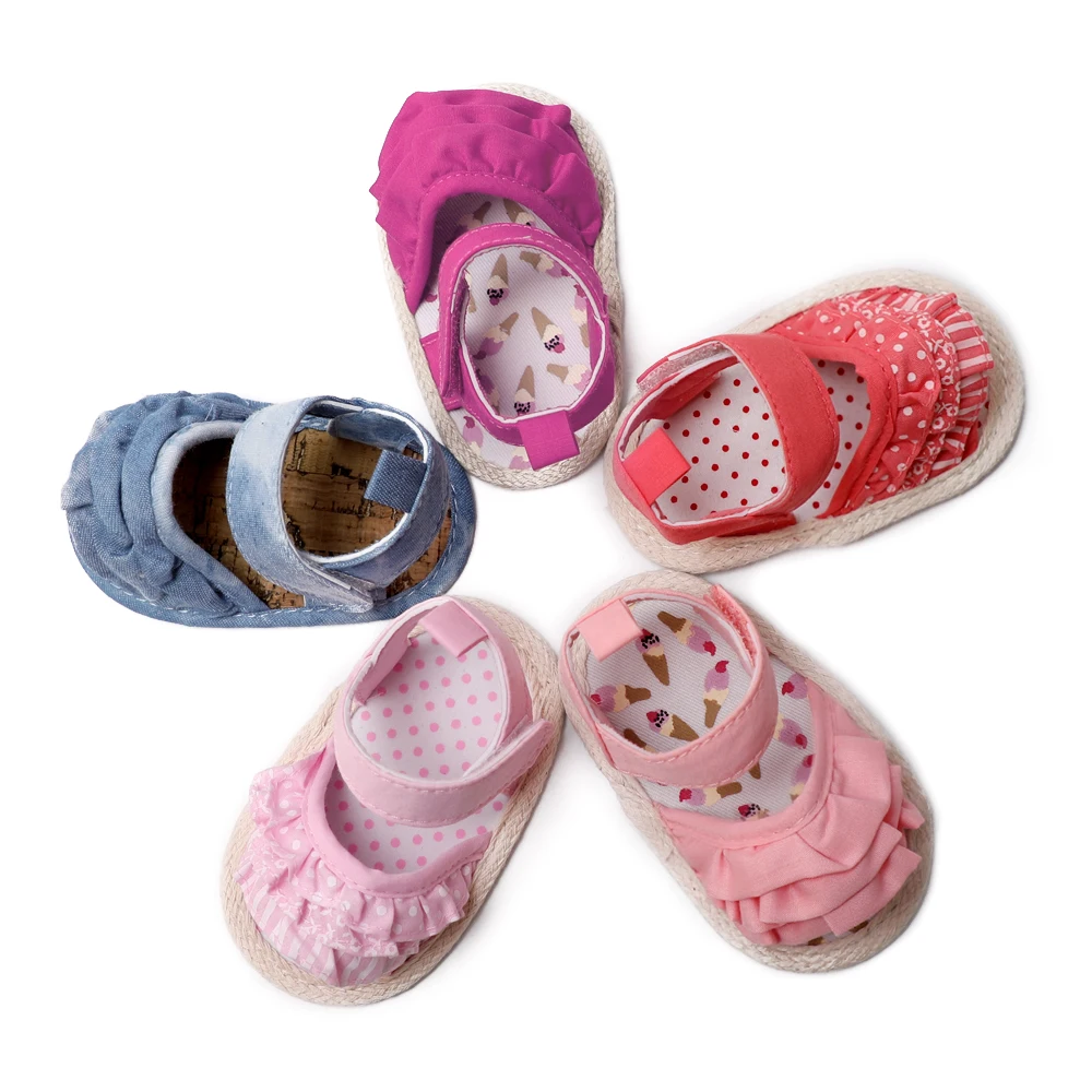 Infant Baby Girls Sandals Summer Sandal Princess Flower Soft Sole Non