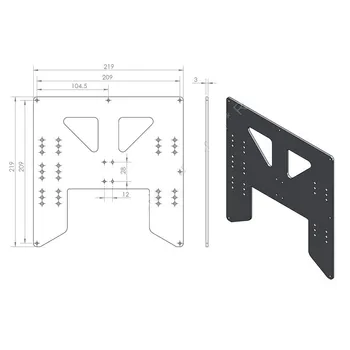 

funssor Y-Carriage upgrade alloy plate Anet A8 A6 3D Printer Upgrade Y Carriage Anodized Aluminum Plate