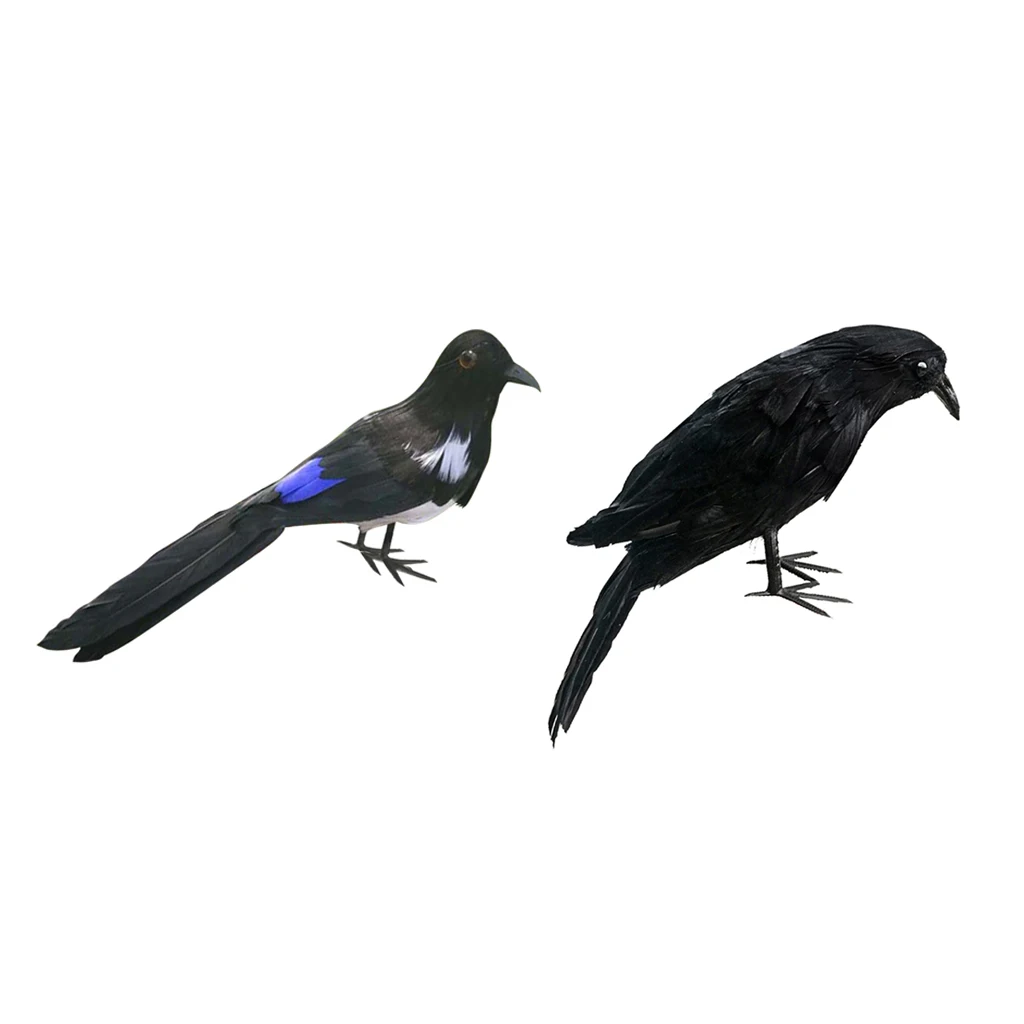 Artificial Magpie Realistic Birds for Home Garden Yard Lawn Tree Decoration