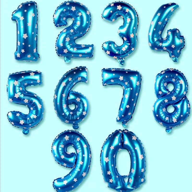 blue number balloons