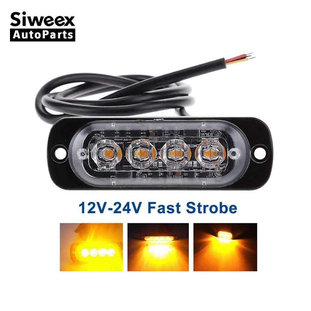 4 мигающий светодиод Аварийные огни лампы Strobe решетка световой грузовик