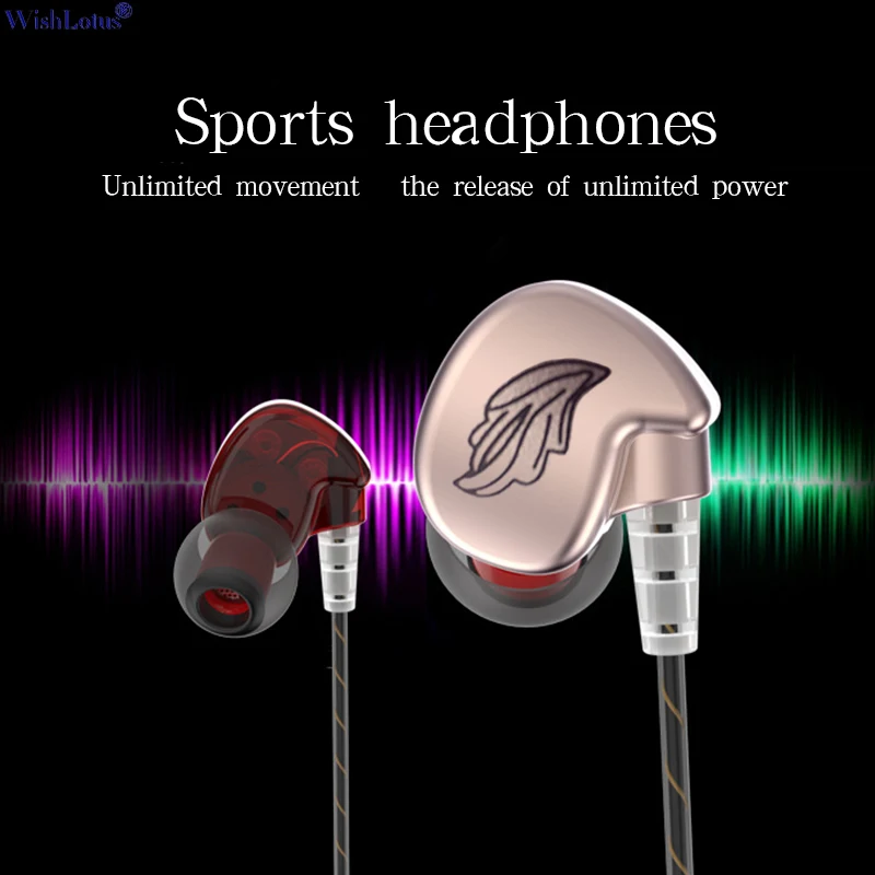 WishLotus wired heavy bass headset in ear anti separation earphones with microphone noise reduction for Sports Smartphone Table