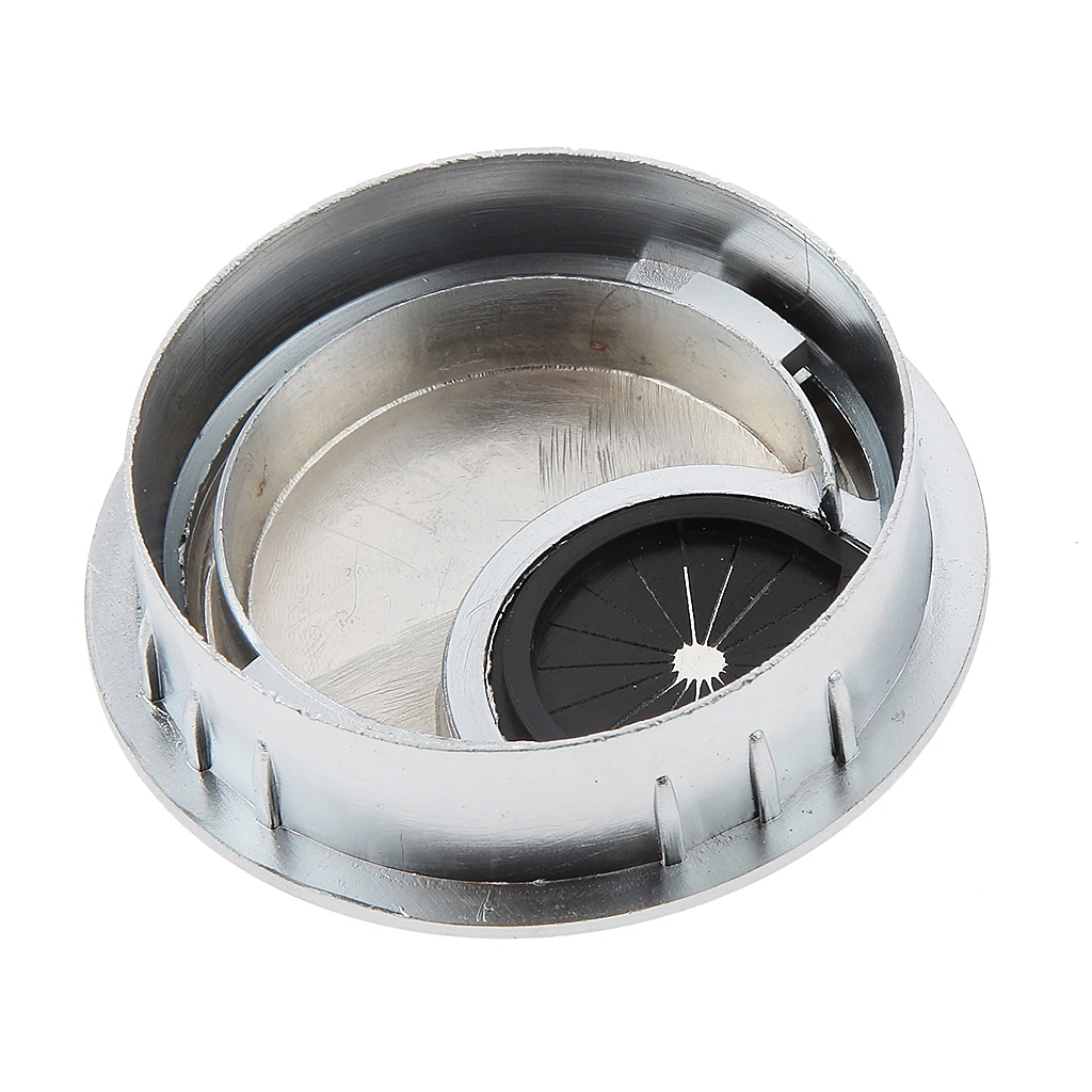 53mm PC Desk Grommet Table Cable Wire Outlet Cord Hole Cover Cap Pearl Silver