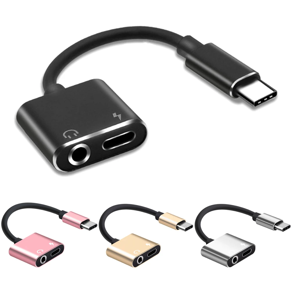 2 in 1 Type-C to 3.5mm Headphone Adapter Cable Audio Cable for Charging Listening Music Calling for Xiaomi Samsung Galaxy C9 Pro 2 in 1 Type-C to 3.5mm Headphone Adapter Cable Audio Cable for Charging Listening Music Calling for Xiaomi Samsung Galaxy C9 Pro