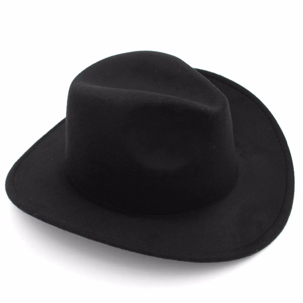 LUCKYLIANJI Trilby шерстяная фетровая шляпа ковбойская однотонный Западный бык джаз