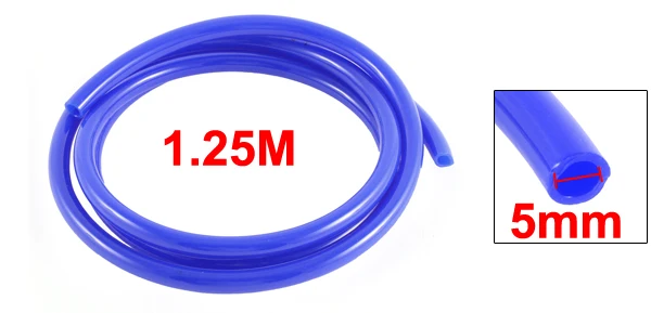 8mmx5mm Dia Flexible Polyurethane Air Tubing Line PU Tube Hose 1.25m Long Blue