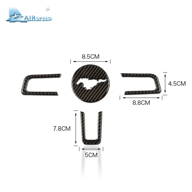 Airspeed углеродное волокно руль эмблема Для Ford Mustang наклейки для автомобиля-Стайлинг авто аксессуары