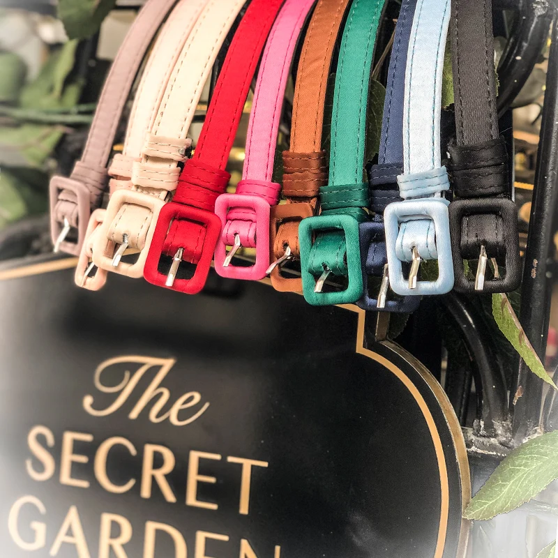 

LE PALAIS VINTAGE Basic Multi Colors PU Satin Classic Belt 1.3cm Elegant Designed Belt Fits For High Rise Type Punch Avaiable