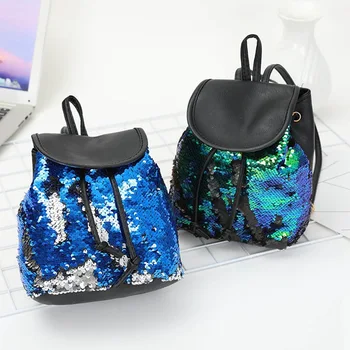 

Hot Sale Backpack Fashion Girl Sequins School Backpack Satchel Student Travel Panelled Shoulder backpack women Free Shipping