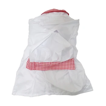 

ABWE Children Kids Chef Role Play Costume Set Chef's Outfit White+Red
