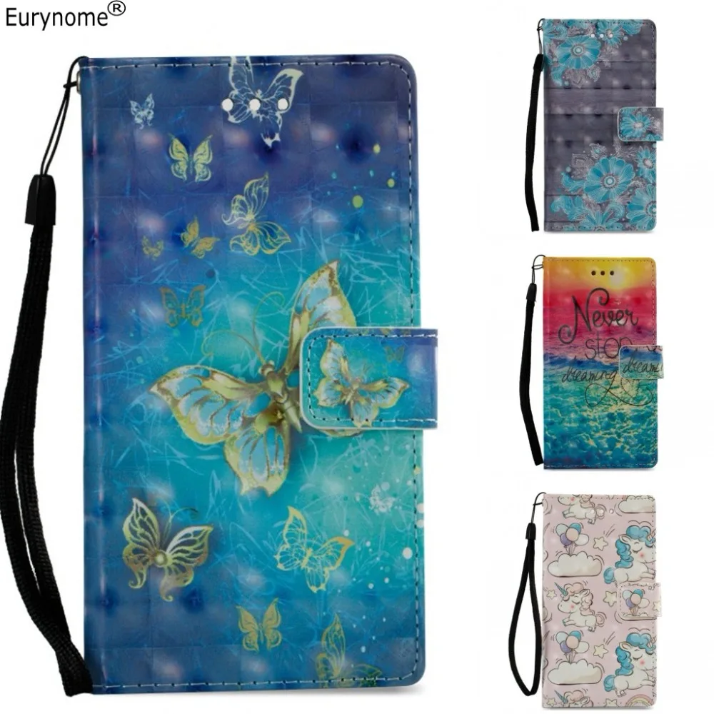 

For Sony xz prime Fashion Flip Cartoon Unicorn Wallet PU Leather Stand Case Cover For Sony Xperia XZ1 XZ Prime case with Lanyard