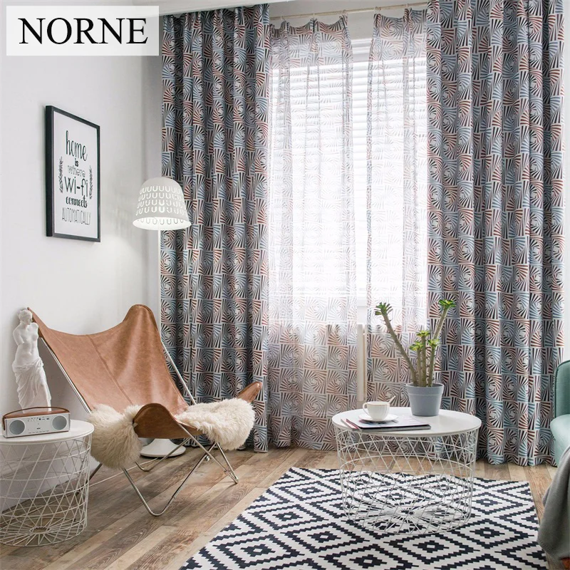 Norne Modern Geometric Pattern Window Treatment Blackout Curtains