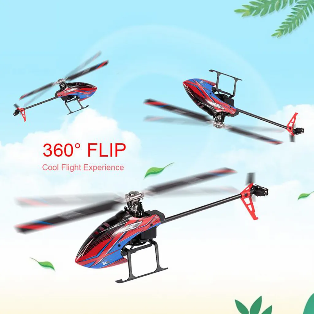The XK K130 2.4G 6CH brushless 3D6G system has no aileron RC helicopter RTF compatible with the FUTABA 2.4GHZ S-FHSS protocol.