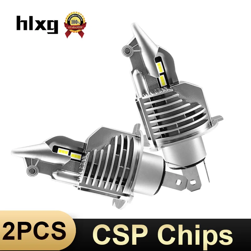 

HLXG High Low H4 mini projector CSP 10000LM 70W lampada coche headlight bulb car lamp bulb 6500K Light 12v nebbia h4 led Moto