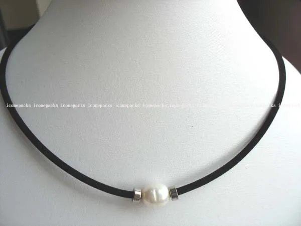 Элегантное 5 нитей 10*12 мм яйцо белое пресноводное жемчужное ожерелье