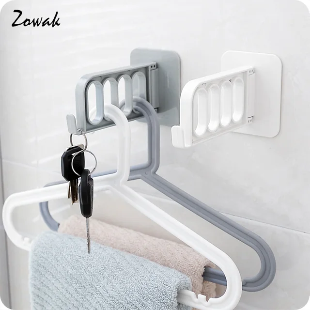 Aliexpress Wall Mount Cloth Hanger Holder Closet Storage Wall Mount Cloth Hanger Holder Closet Storage Hangers Wardrobe Clothing Organizer Drying Rack For Laundry Room Key Hook