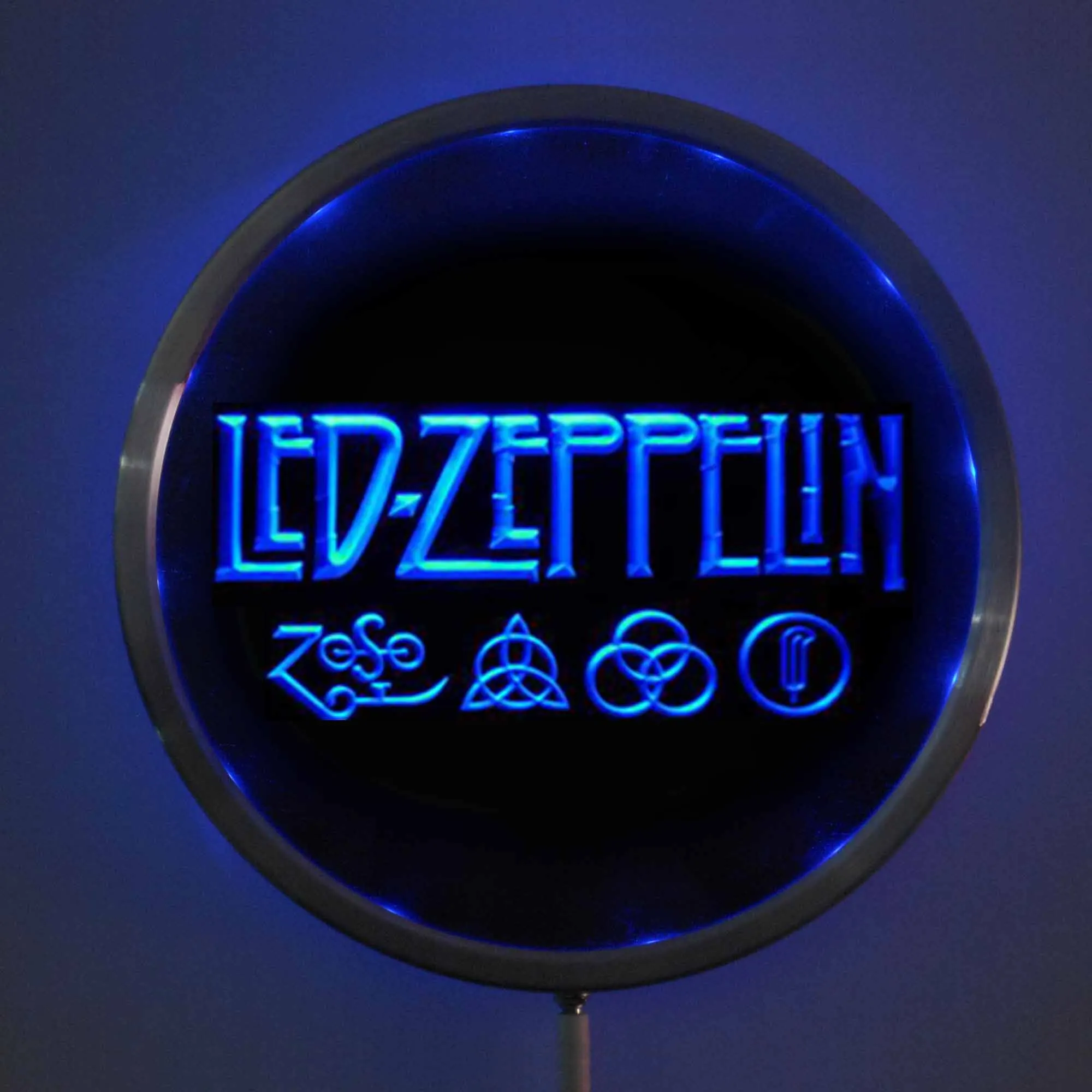 rs c0002 Led Zeppelin LED Neon Round Signs 25cm/ 10 Inch Bar Sign with