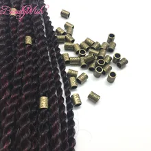 Волосы Заплетены бусы 1000 шт. дреды бусины бронзового волос Плетение из бисера Большая Дыра Dreadlock бисера/кольцо для плетения волос расширение