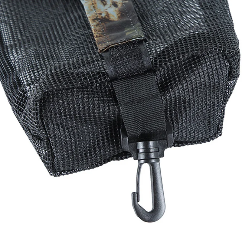 Черный с камуфляжным принтом долговечная сетка сетки снаряжение для дайвинга сумка для гольфа, тенниса шарики для хранения держатель зажим на Caddy чехол 15*21 см