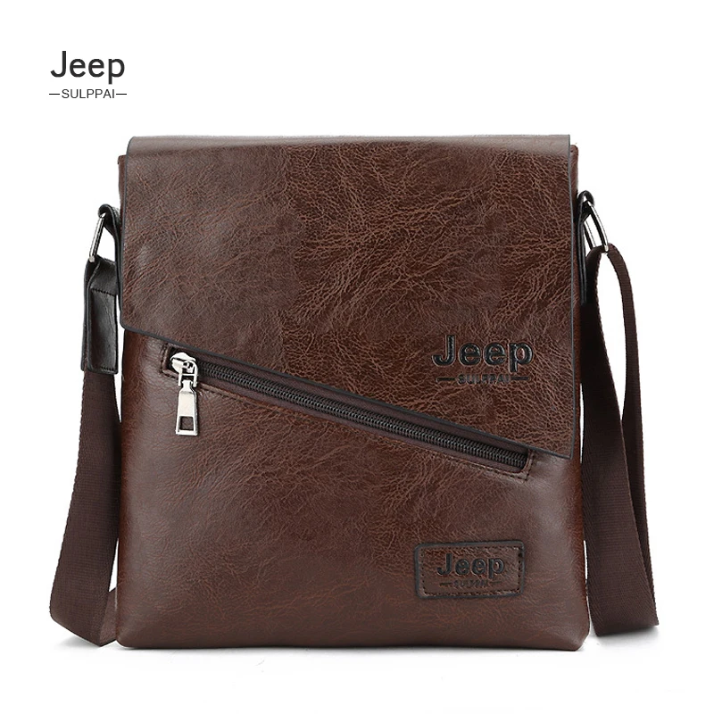 JEEP Sulppai Leather Bag Men Messenger Bags Casual Men's Travel Bag