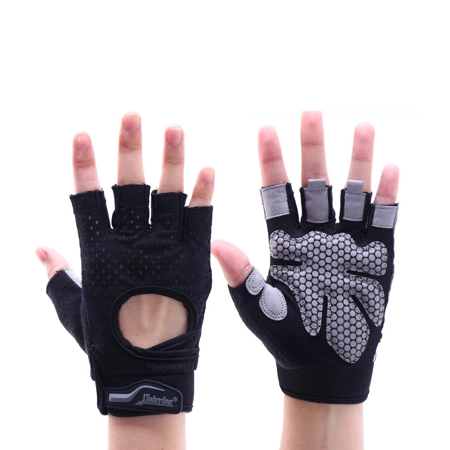 Multi Sports Fitness for Women Men Body Building Weight Lifting Exercise Gloves Breathable Anti Slip Half Finger Fitness Gloves
