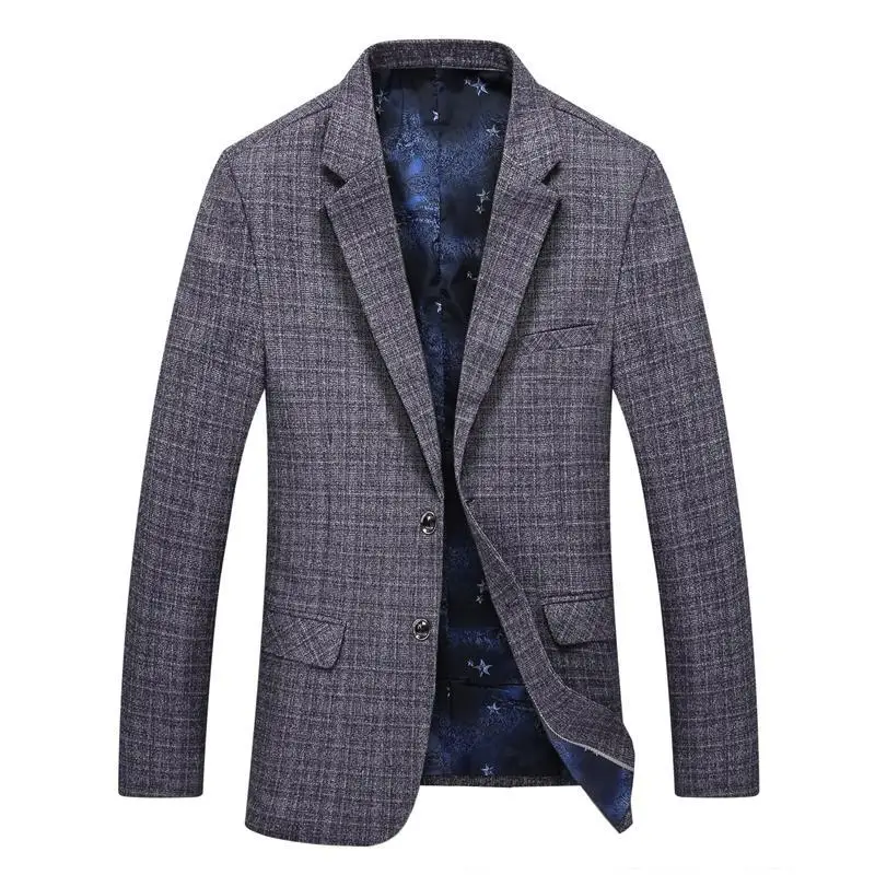 

2019 Spring New Style Mens Business Fashion Suit Jacket Grid Stripe Mens Costume Blazer Casual Outwear Plaid Blazer Jacket Men