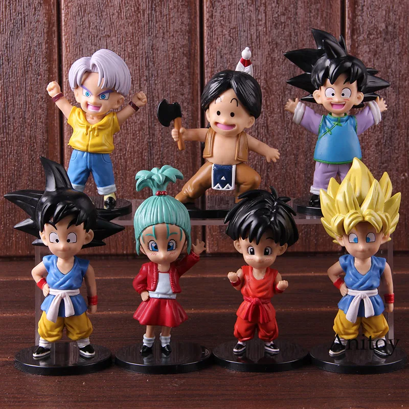 

Dragon Ball GT Action Figure Super Saiyan Goku Son Gokou Goten Trunks Upa Bulla Child Ver. PVC Collectible Model Toys 7pcs/set