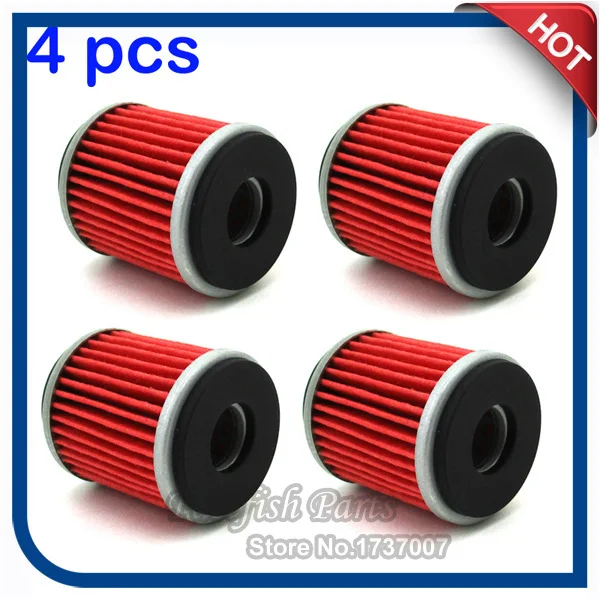 

4pcs/pack Red Oil Filter For WR250 WR450 YZ250 YZ450 YFZ450 YFZ450R XT250 Dirt Bike Motorcycle