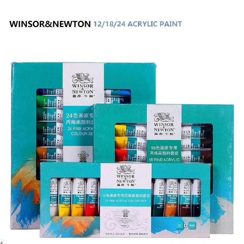 

WINSOR&NEW Professional Acrylic Paints 12/18/24 Colors 10ml/tube Drawing art supplies