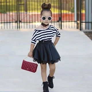 Toddler Kid Baby Girls Solid Color Off Shoulder Long Sleeve Fashion Romper Jumpsuit Outfits Set Clothes Hot Sale