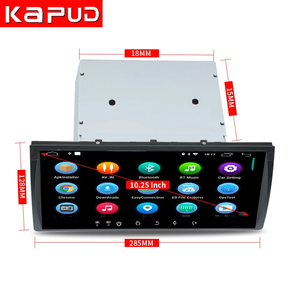 Discount Kapud Android 9.0 Wifi Quad Core Large Screen GPS 1080P Car DVD Player Full Touch for BMW E39 Navigation 1996-2007 Series 4