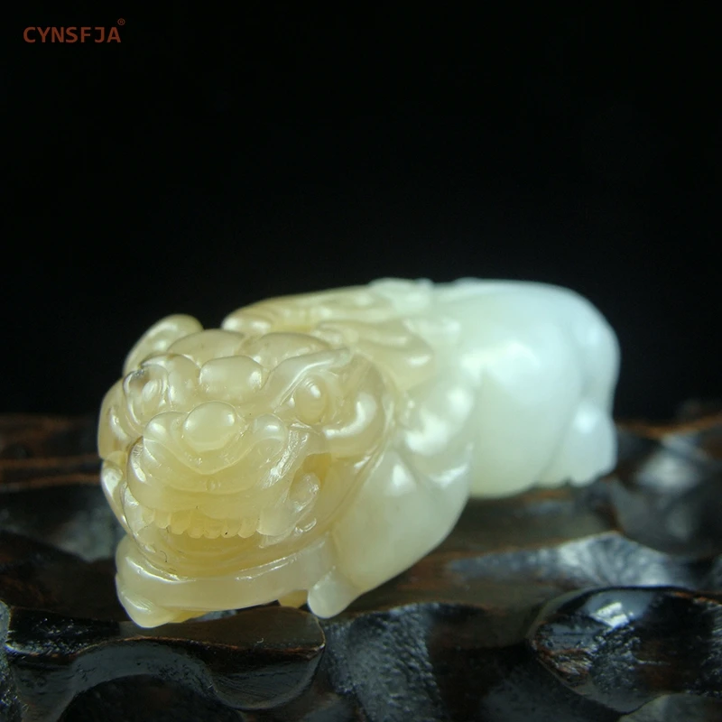 

New Arrivals Certified Natural Hetian Jade Nephrite Charm Lucky Money Pixiu Jade Pendant Sugar White Hand Carved High Quality