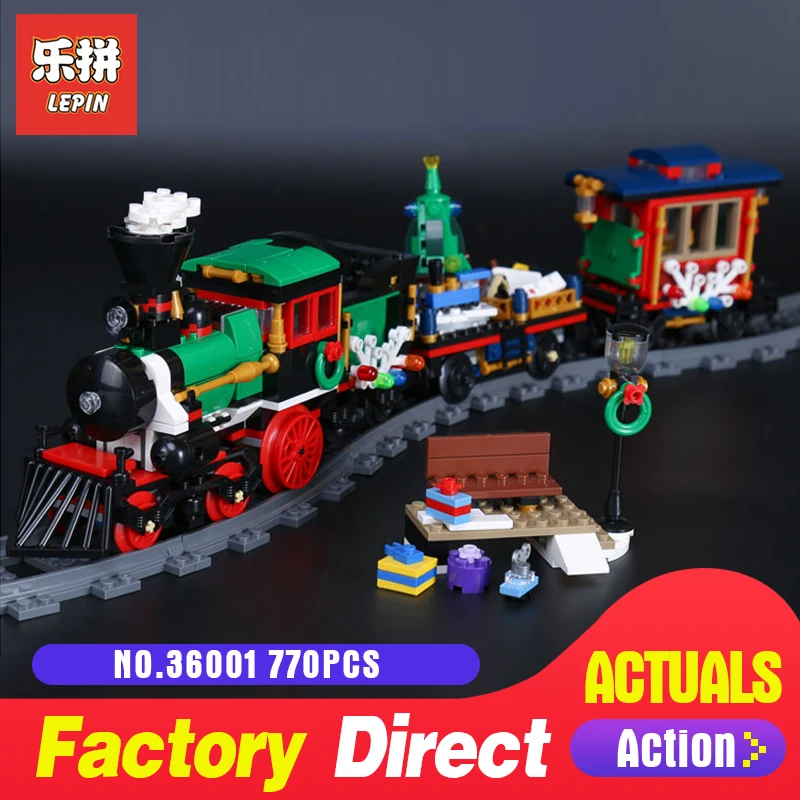 

Lepin 36001 770Pcs The Creative Series Christmas Winter Holiday Train Set Children Building Blocks Bricks Christmas Gifts 10254