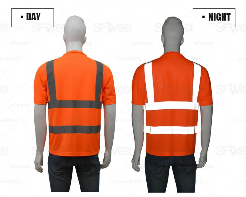 Дышащий футболка для бега Светоотражающая футболки Детская безопасность спецодежды со светоотражающими полосками для лета